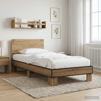 Struttura letto con testata Rovere Artigianale 80 x 200 cm | homemem39