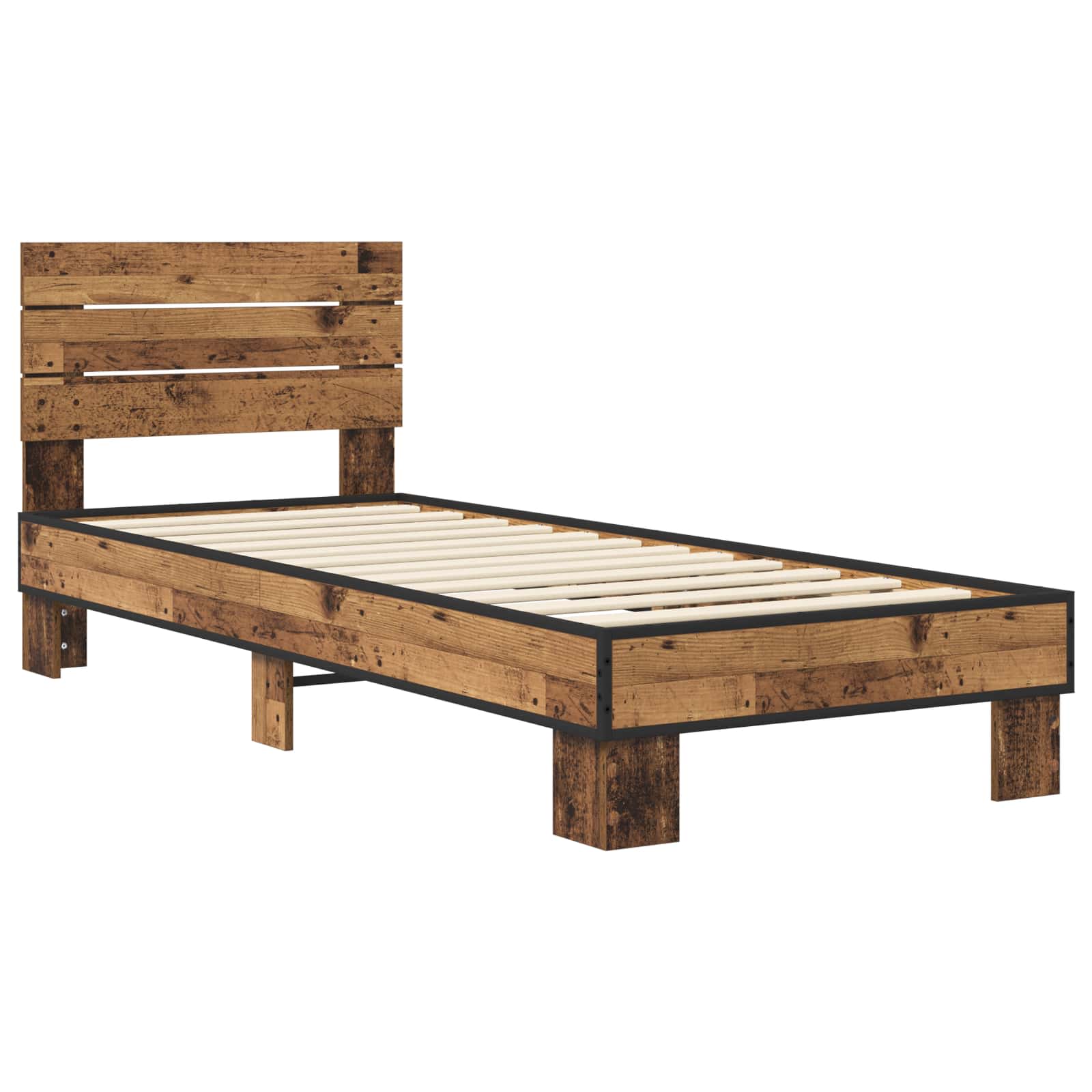 Struttura letto con testata Legno antico 80 x 200 cm | homemem39
