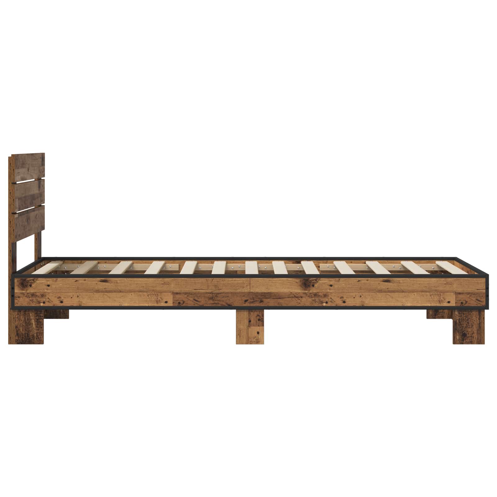Struttura letto con testata Legno antico 80 x 200 cm | homemem39
