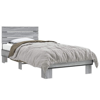 Struttura letto con testata Sonoma grigio 80 x 200 cm | homemem39