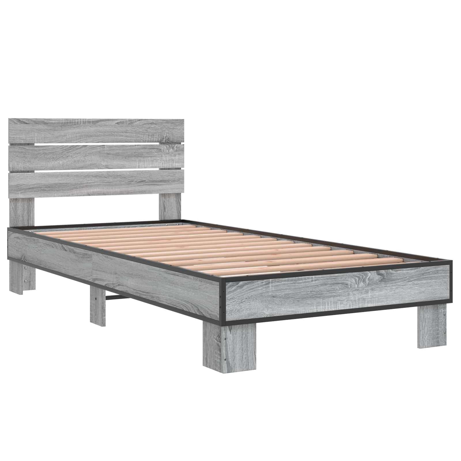 Struttura letto con testata Sonoma grigio 80 x 200 cm | homemem39