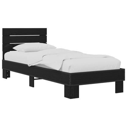 Struttura letto con testata Rovere Nero 80 x 200 cm | homemem39