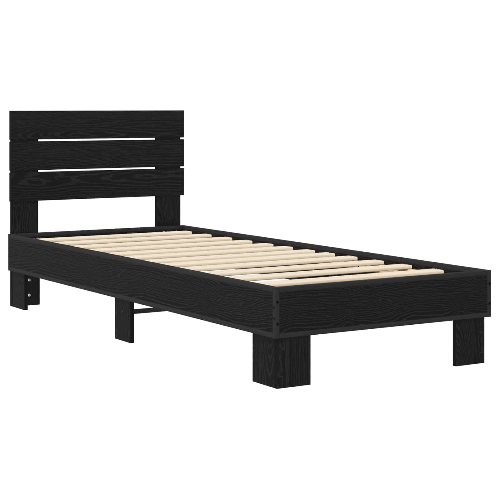 Struttura letto con testata Rovere Nero 80 x 200 cm | homemem39