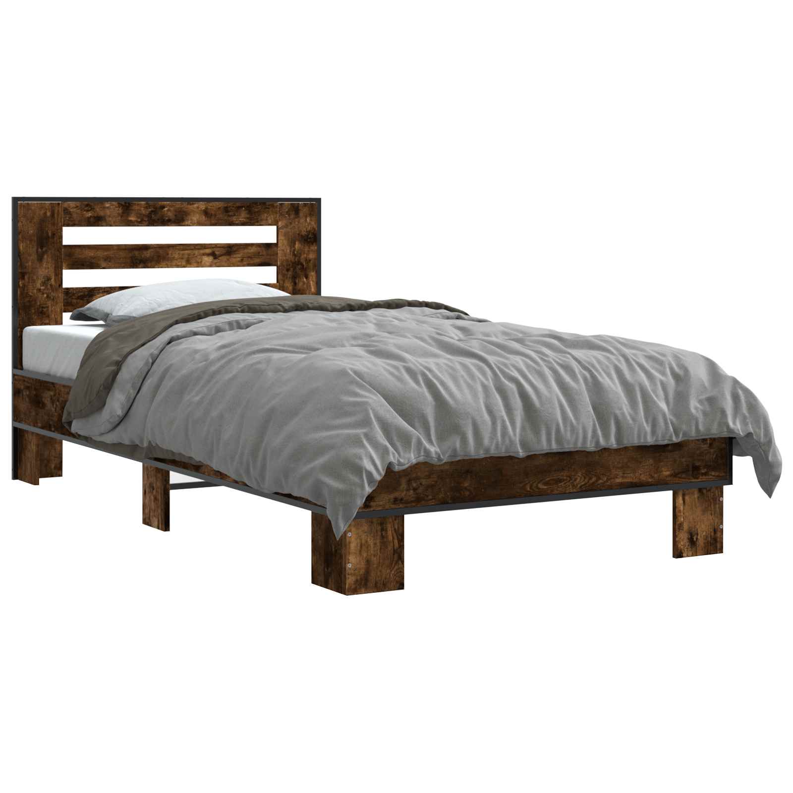 Struttura letto con testata Rovere Fumo 80 x 200 cm | homemem39