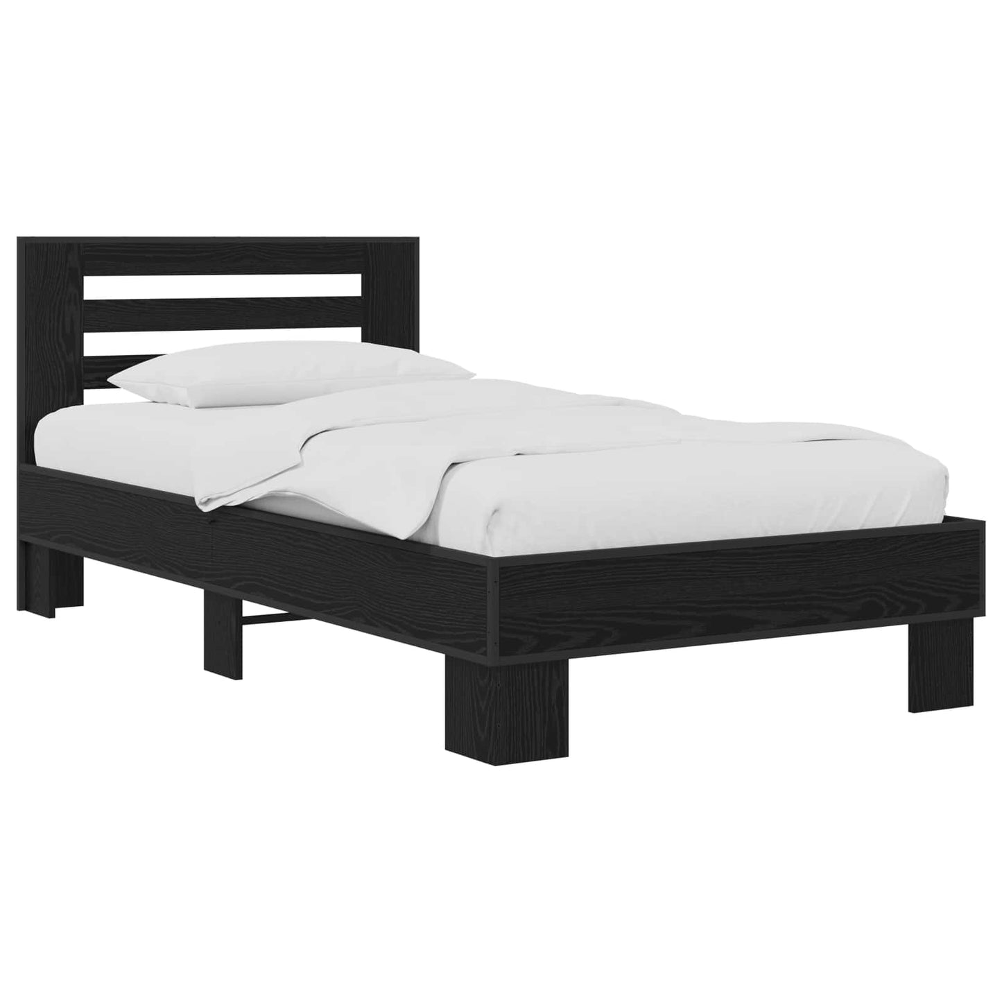 Struttura letto con testata Rovere Nero 80 x 200 cm | homemem39