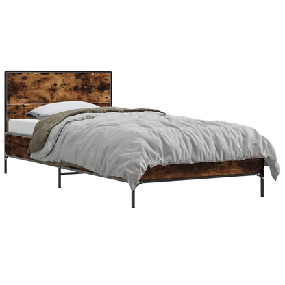 Struttura letto con testata Rovere Fumo 80 x 200 cm | homemem39