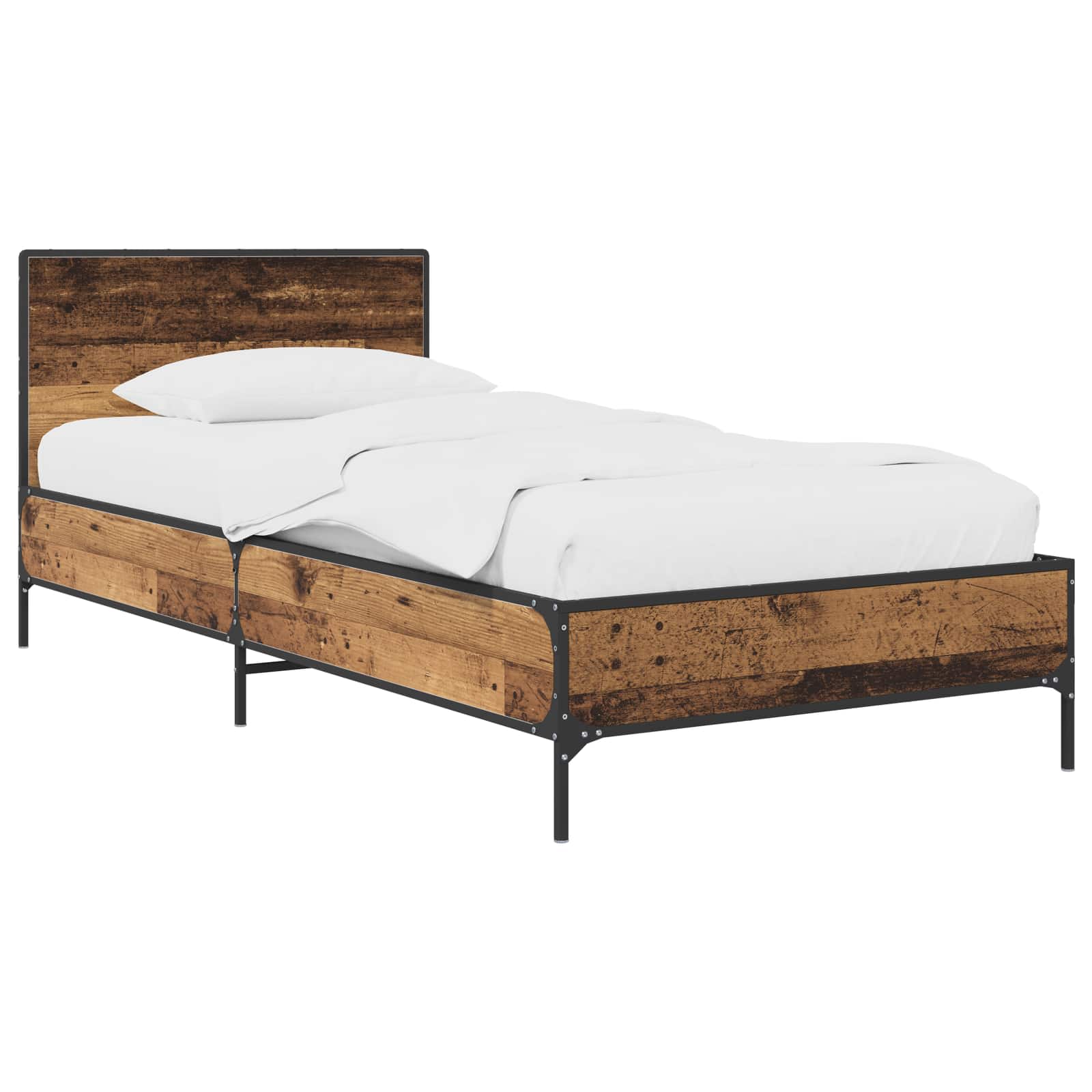 Struttura letto con testata Legno antico 80 x 200 cm | homemem39