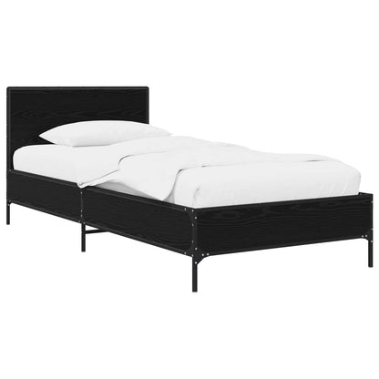 Struttura letto con testata Rovere Nero 80 x 200 cm | homemem39
