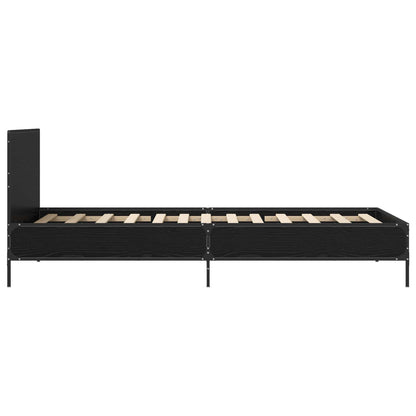 Struttura letto con testata Rovere Nero 80 x 200 cm | homemem39