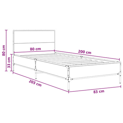 Struttura letto con testata Rovere Artigianale 80 x 200 cm | homemem39