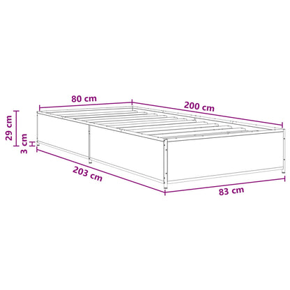 Struttura del letto Rovere Fumo 80 x 200 cm | homemem39