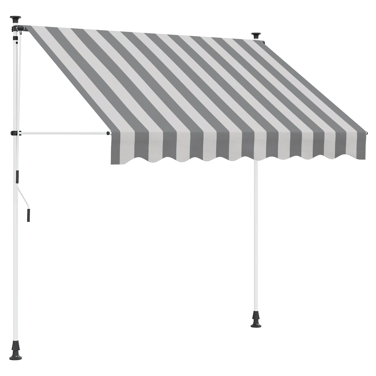 Tenda retrattile manuale Antracite e Bianco 150 cm | homemem39