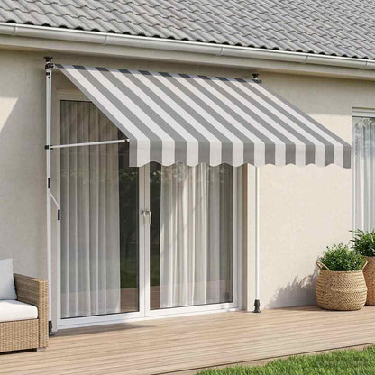 Tenda retrattile manuale Antracite e Bianco 300 cm