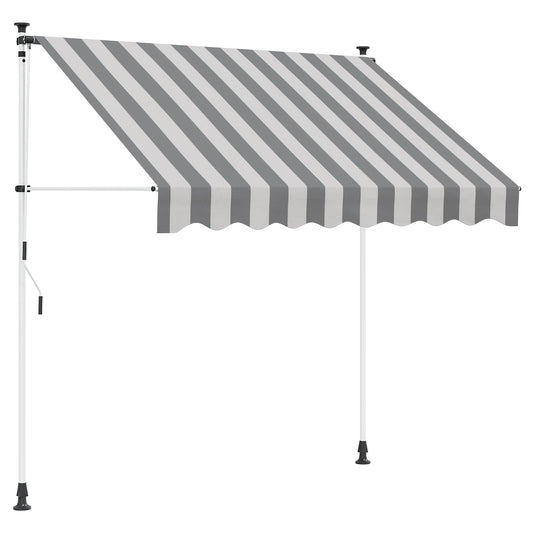 Tenda retrattile manuale Antracite e Bianco 300 cm | homemem39