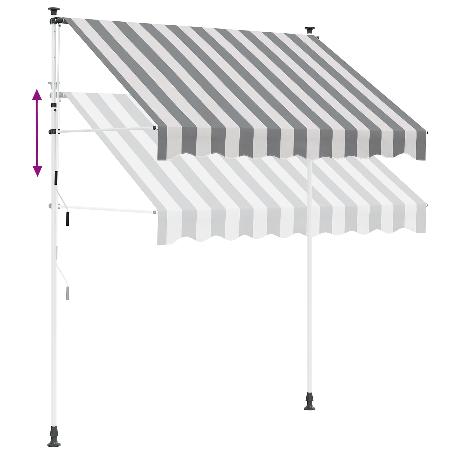 Tenda retrattile manuale Antracite e Bianco 300 cm | homemem39