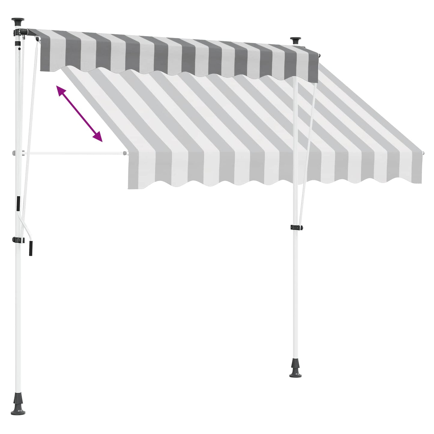 Tenda retrattile manuale Antracite e Bianco 300 cm | homemem39