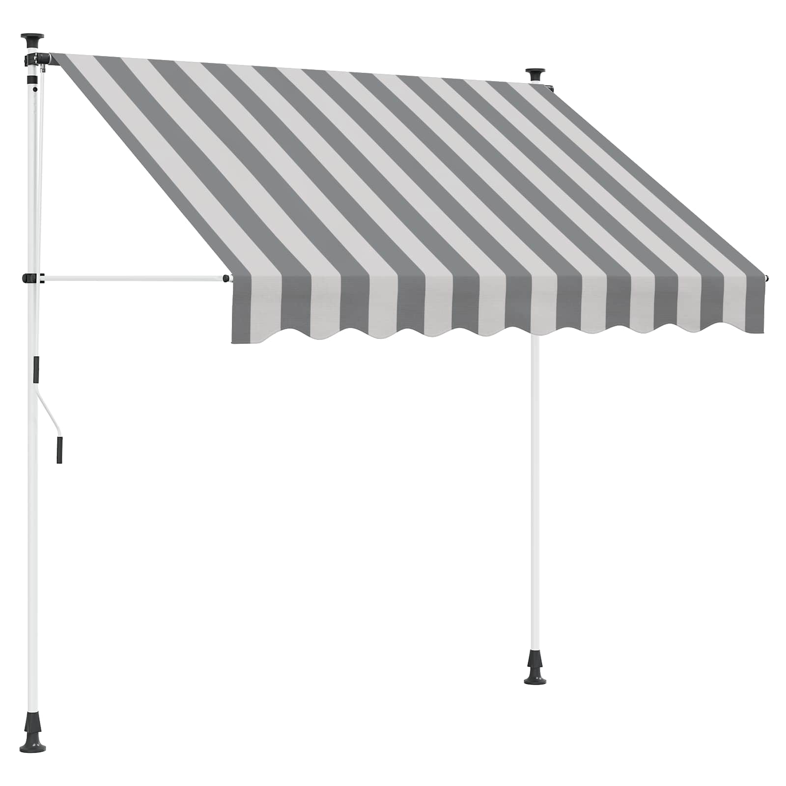 Tenda retrattile manuale Antracite e Bianco 350 cm | homemem39