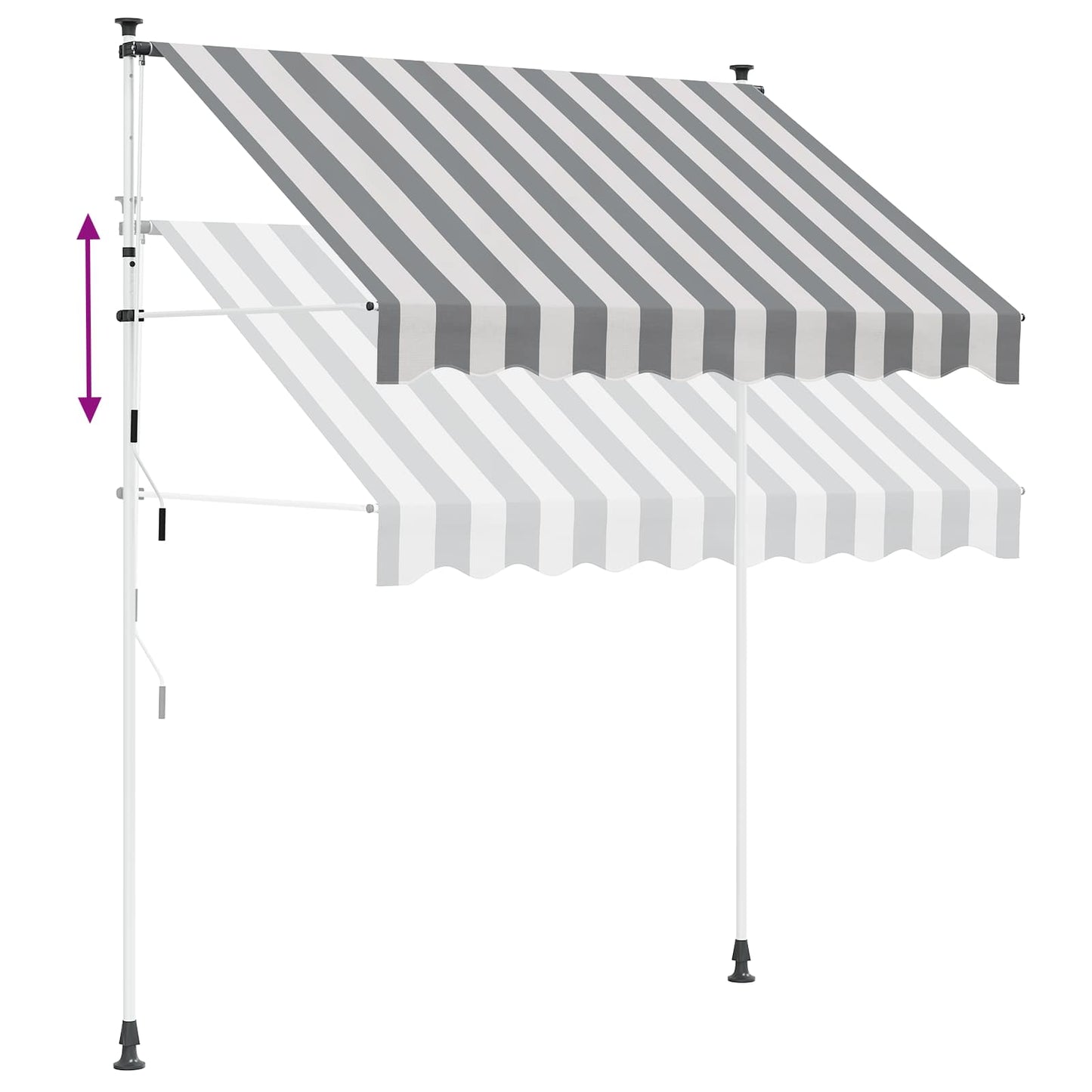 Tenda retrattile manuale Antracite e Bianco 400 cm | homemem39