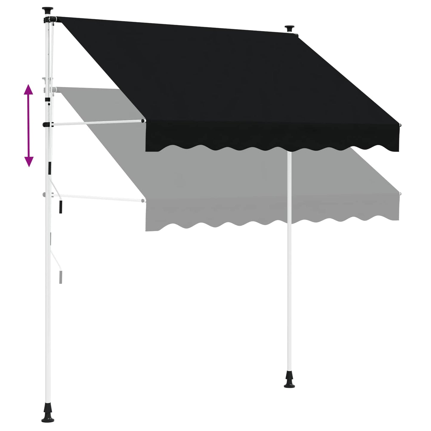 Tenda retrattile manuale Nero 100 cm | homemem39