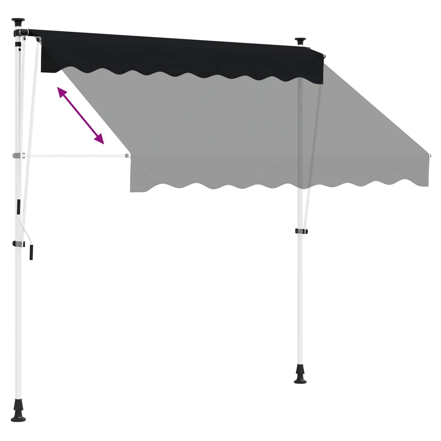 Tenda retrattile manuale Nero 150 cm | homemem39