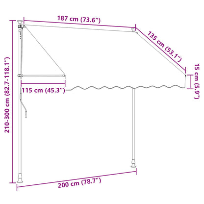 Tenda retrattile manuale Nero 200 cm | homemem39