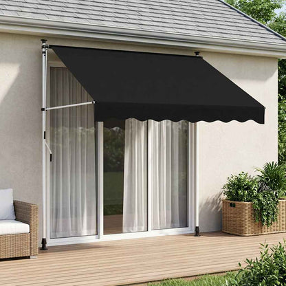Tenda retrattile manuale Nero 350 cm