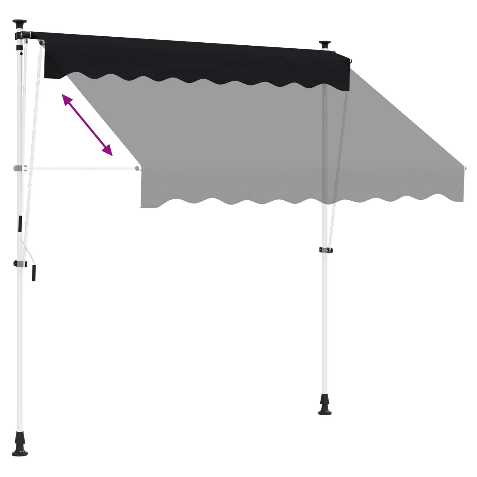 Tenda retrattile manuale Nero 350 cm | homemem39