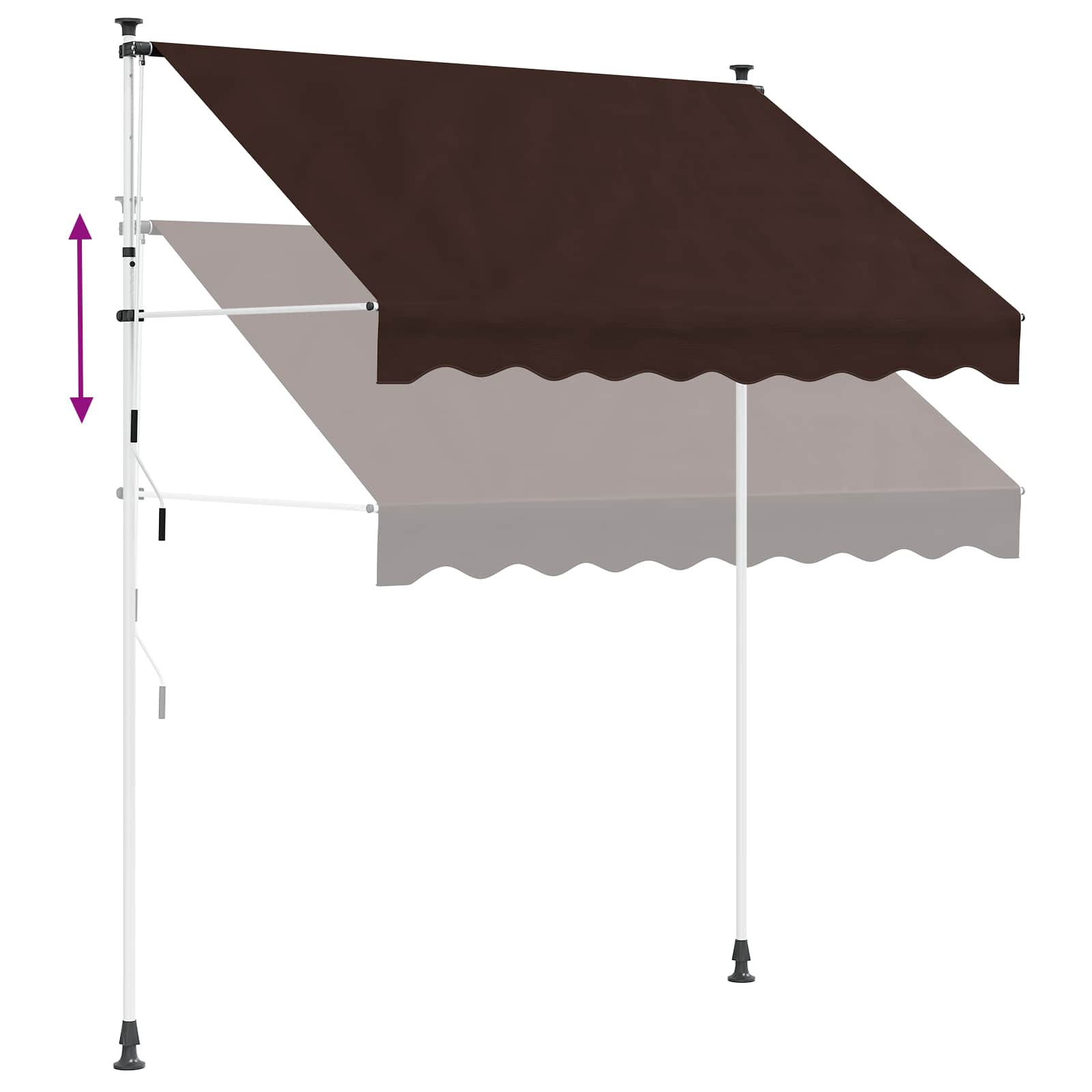 Tenda retrattile manuale Marrone 250 cm | homemem39