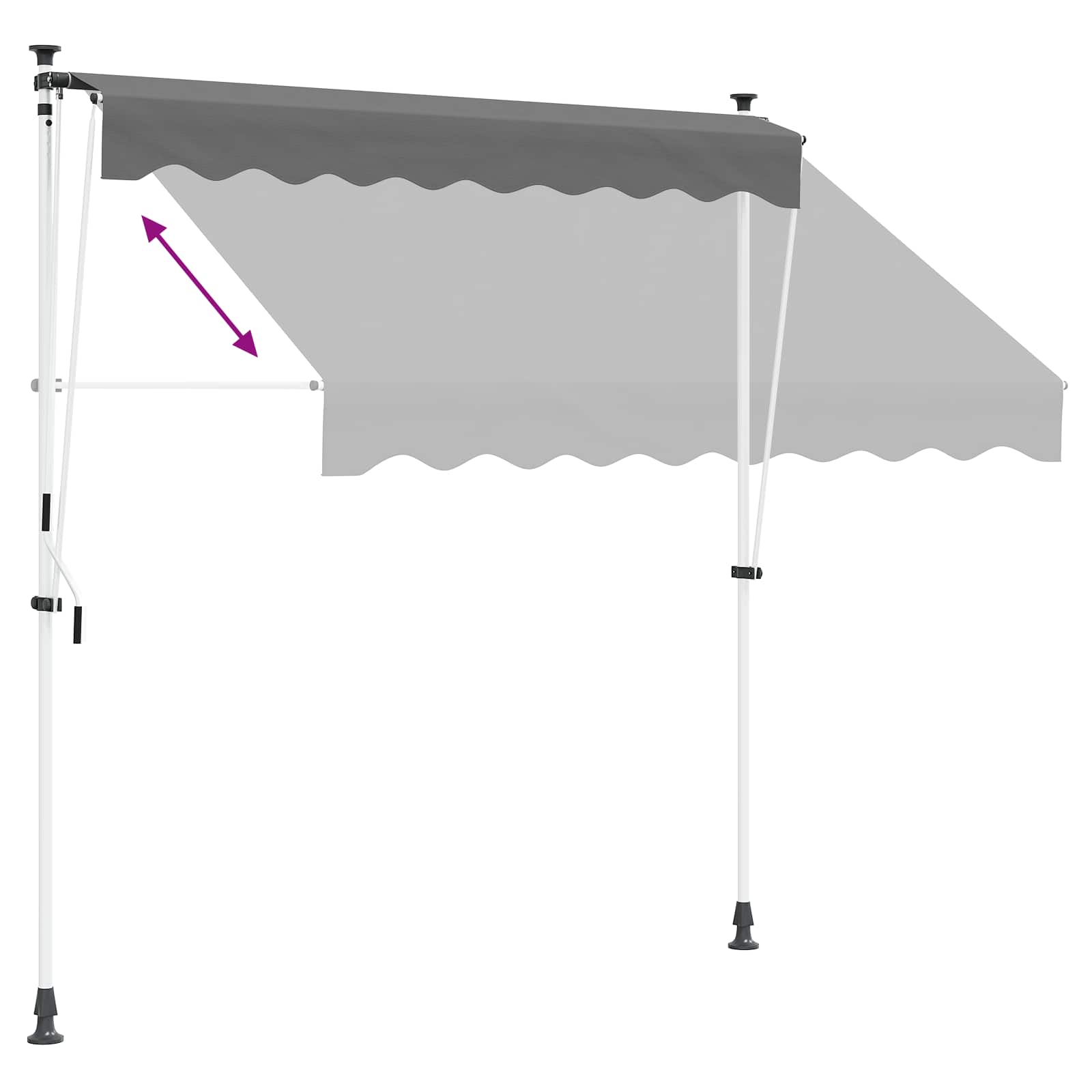 Tenda retrattile manuale Grigio Chiaro 250 cm | homemem39
