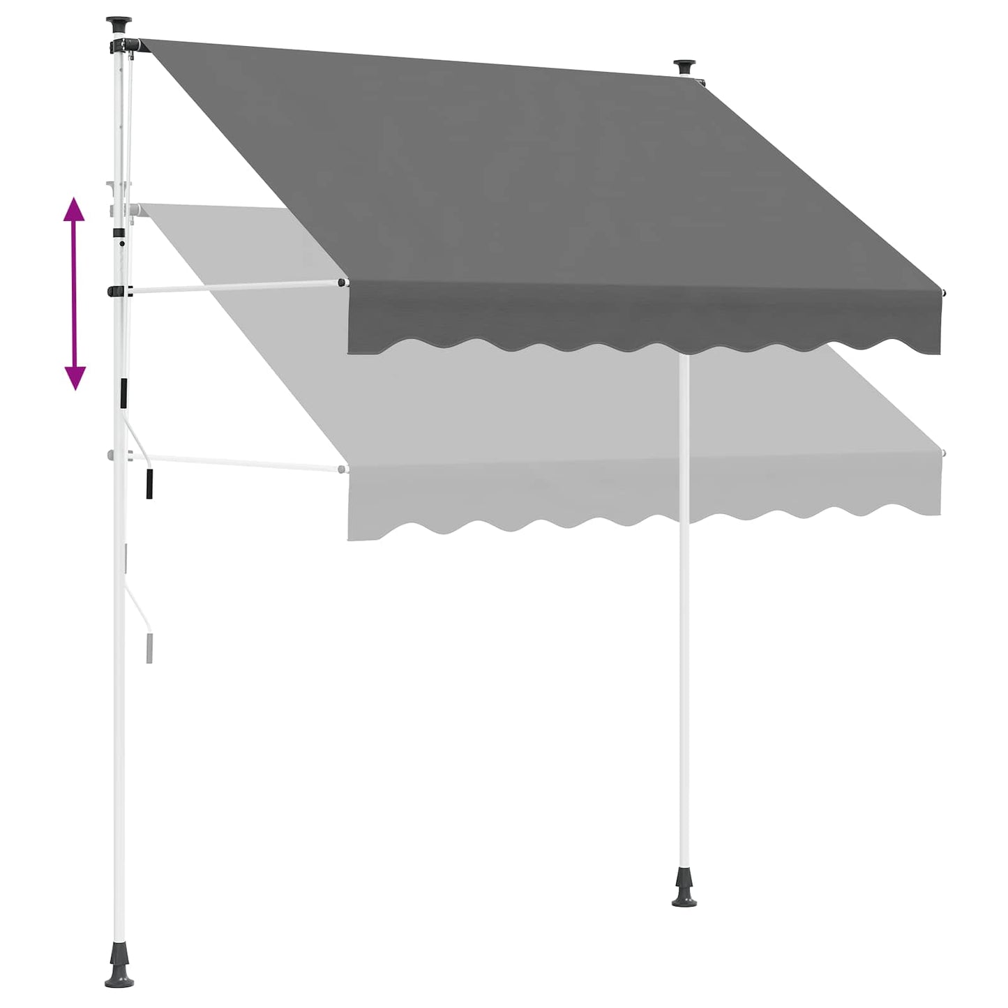 Tenda retrattile manuale Grigio Chiaro 350 cm | homemem39