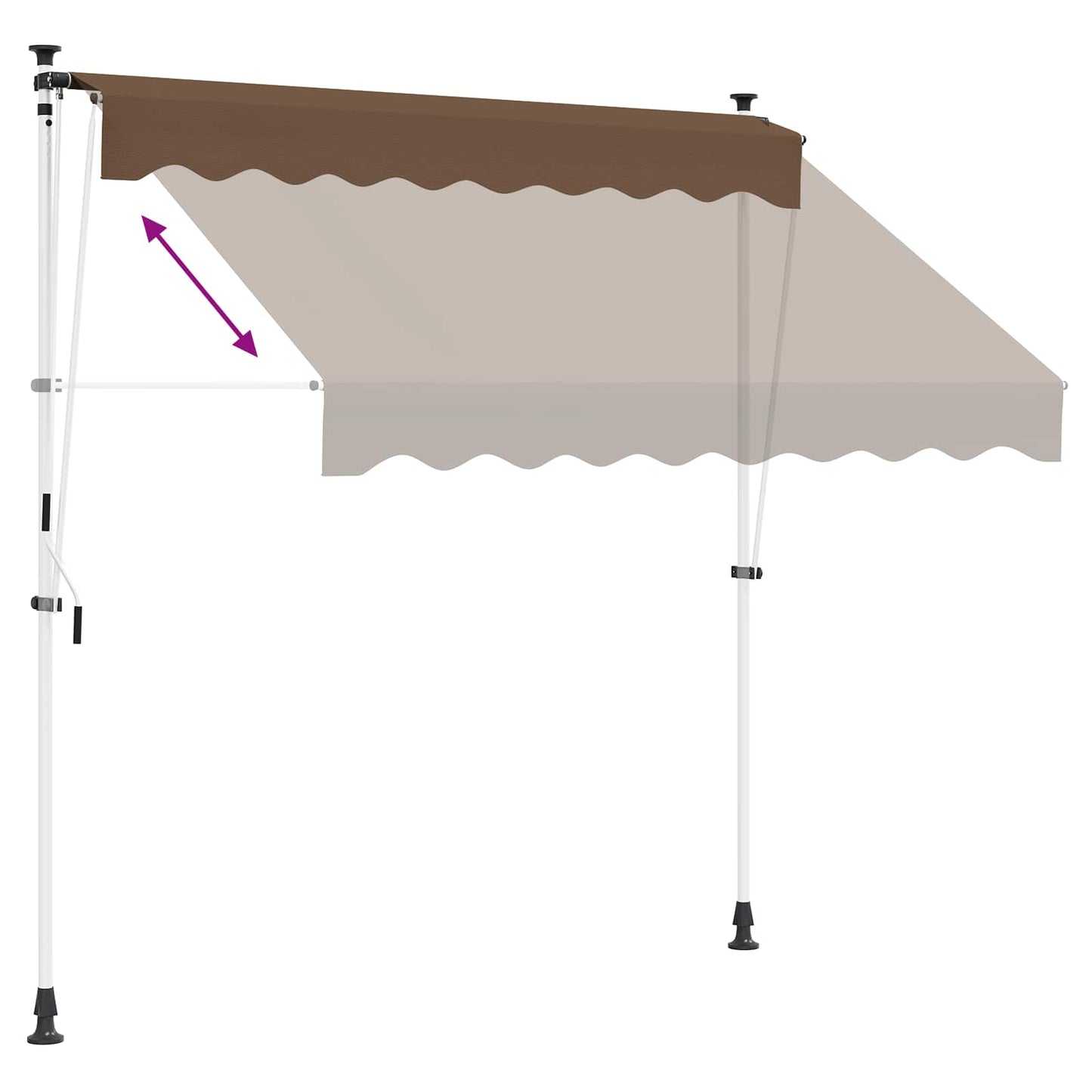 Tenda retrattile manuale Tortora 150 cm | homemem39