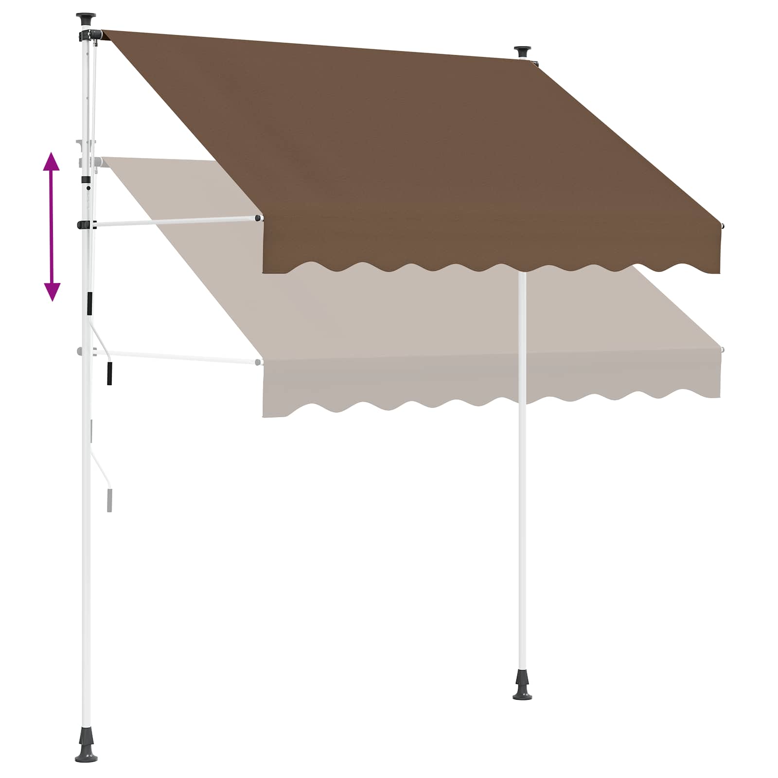 Tenda retrattile manuale Tortora 200 cm | homemem39