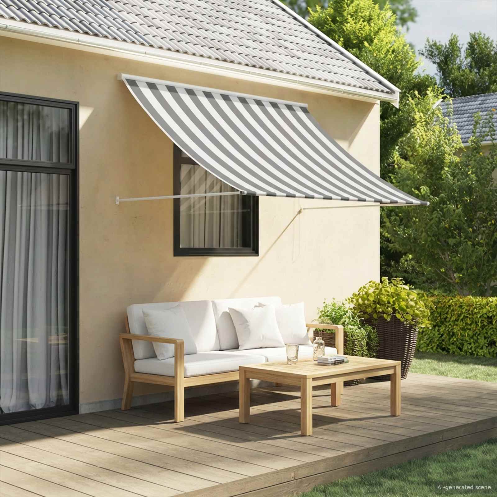 Tenda da Sole Antracite e Bianco 200 x 150 cm | homemem39