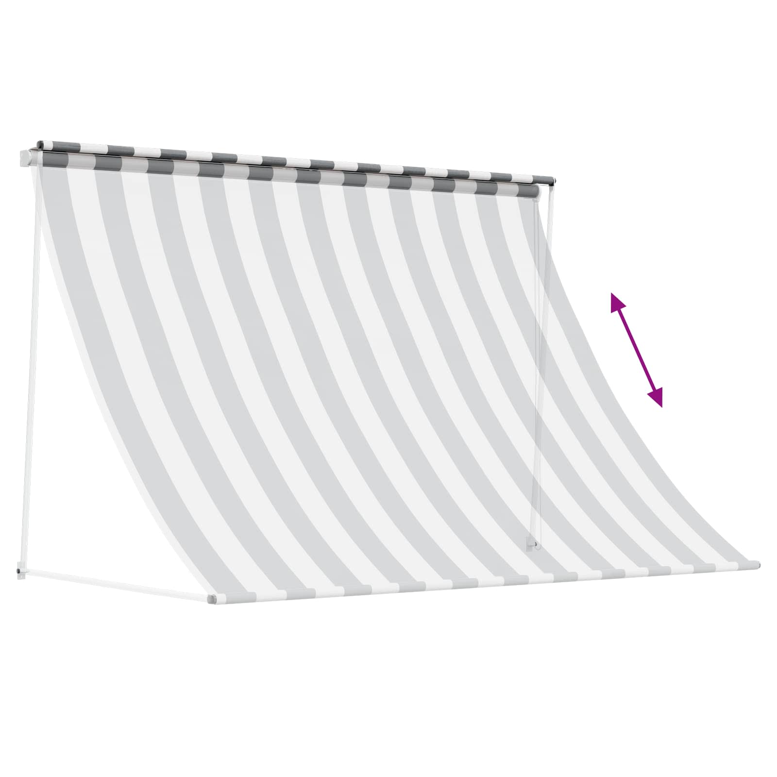 Tenda da Sole Antracite e Bianco 300 x 150 cm | homemem39