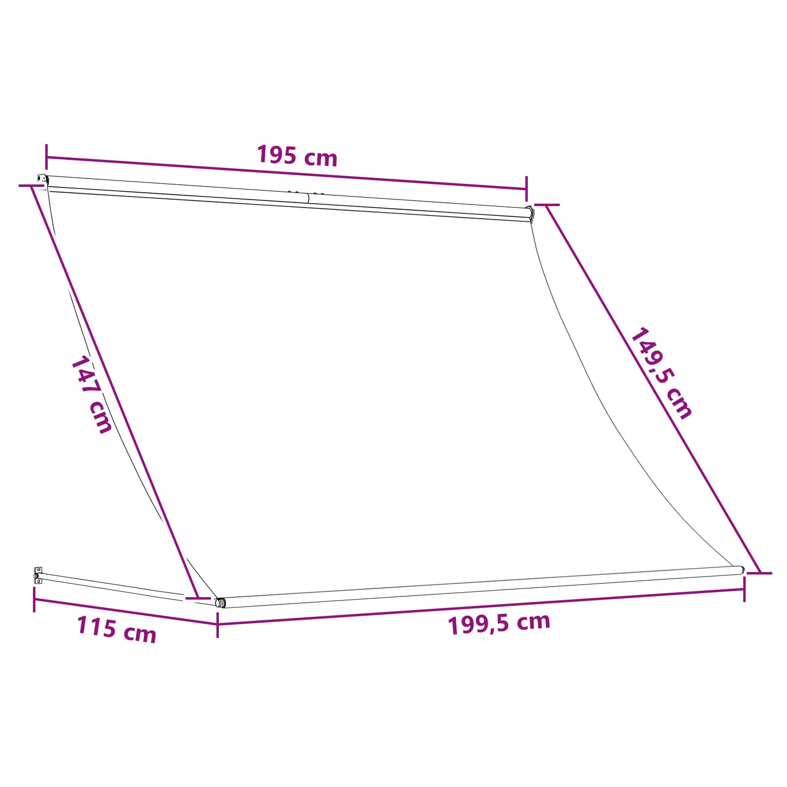 Tenda da Sole Marrone 200 x 150 cm | homemem39