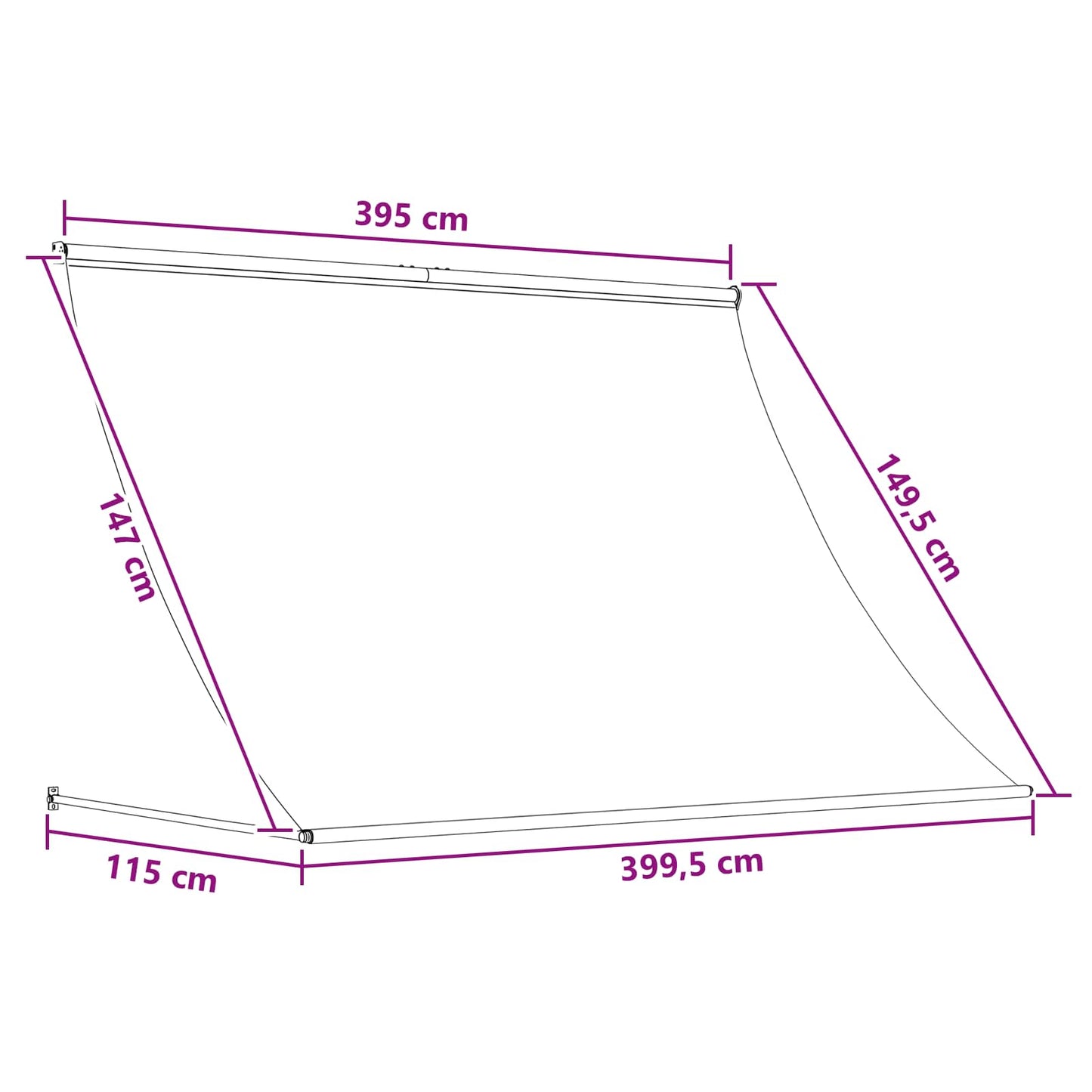 Tenda da Sole Grigio Chiaro 400 x 150 cm | homemem39