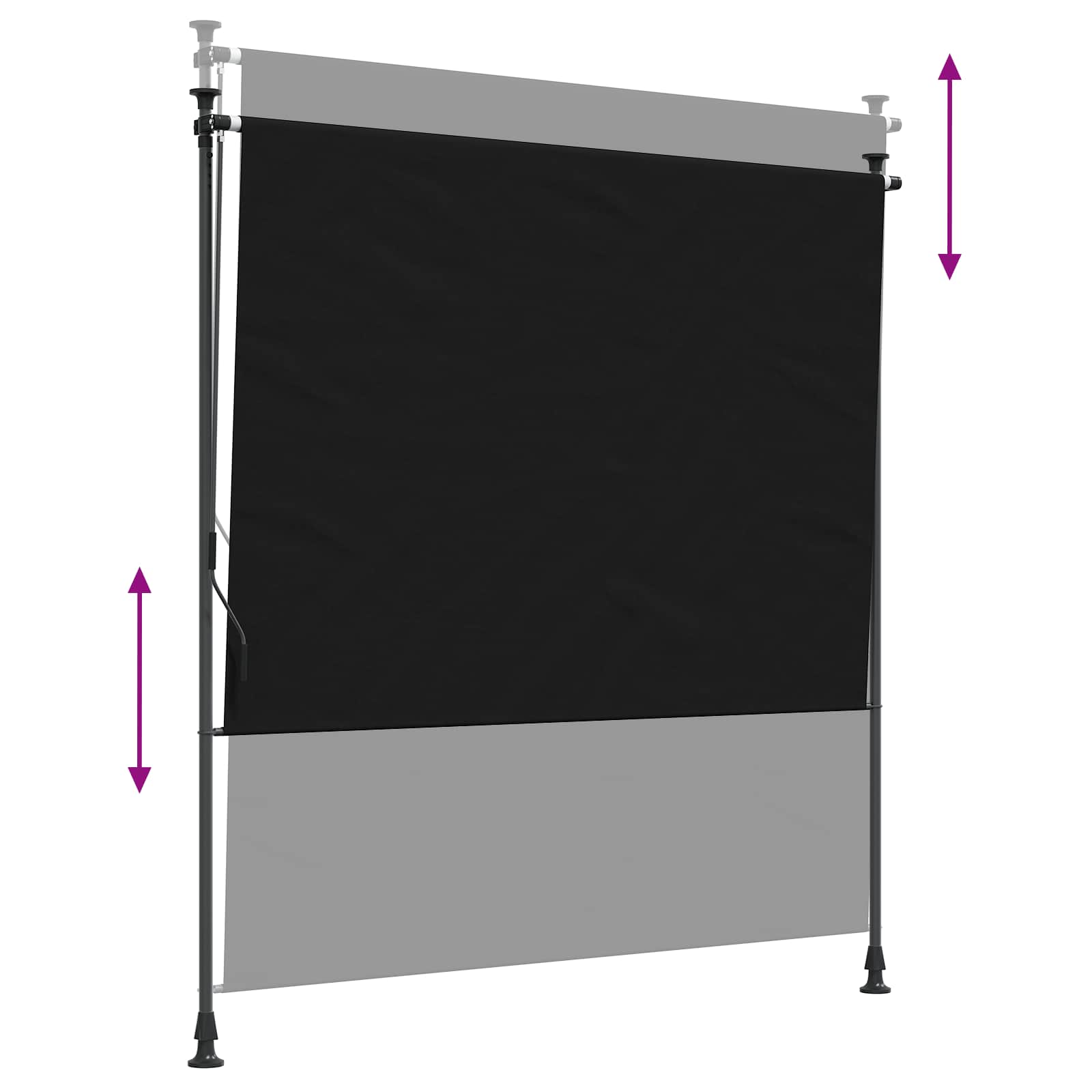 Tenda a Rullo Esterna Nero 100 x 270 cm | homemem39