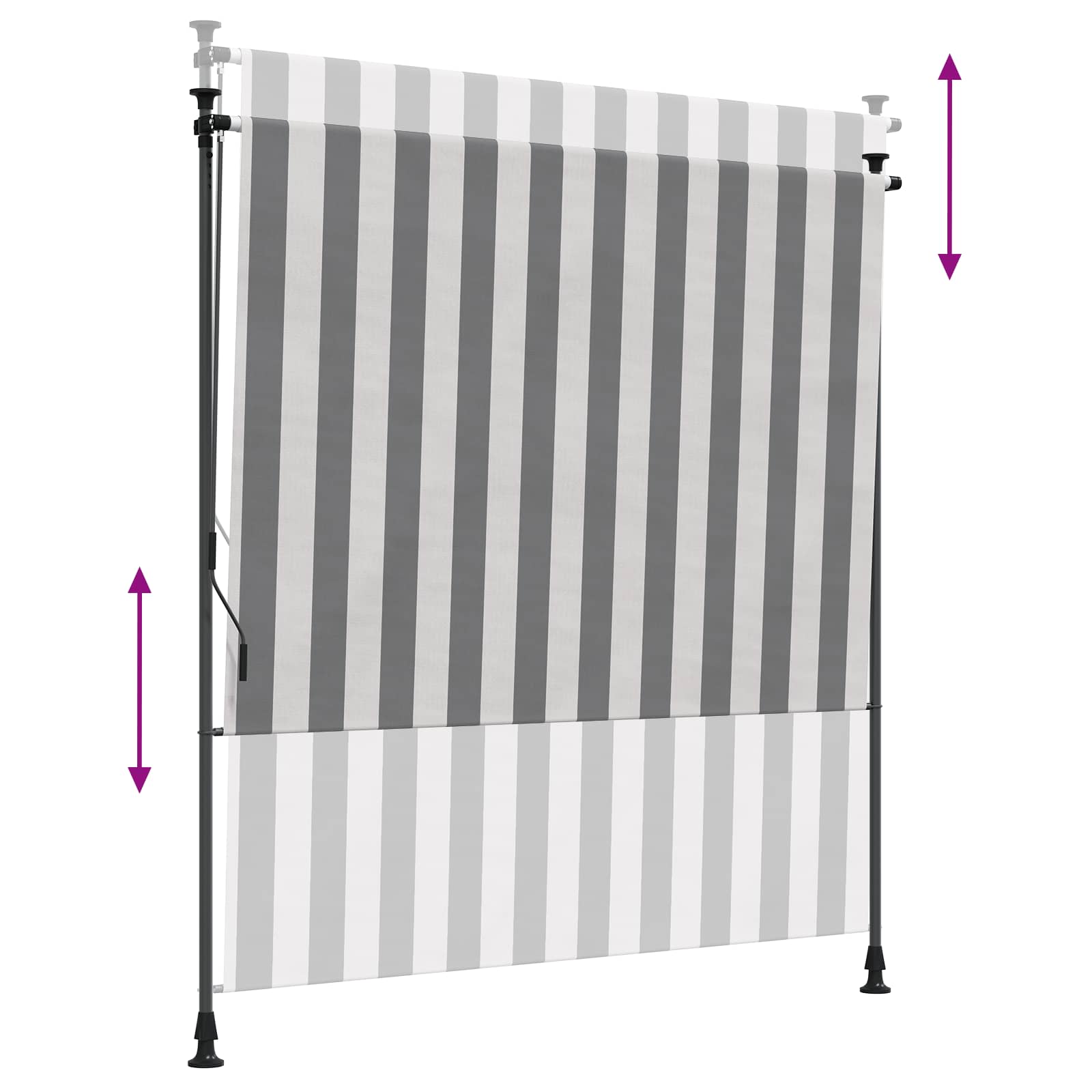 Tenda a Rullo Esterna Antracite e Bianco 150 x 270 cm | homemem39
