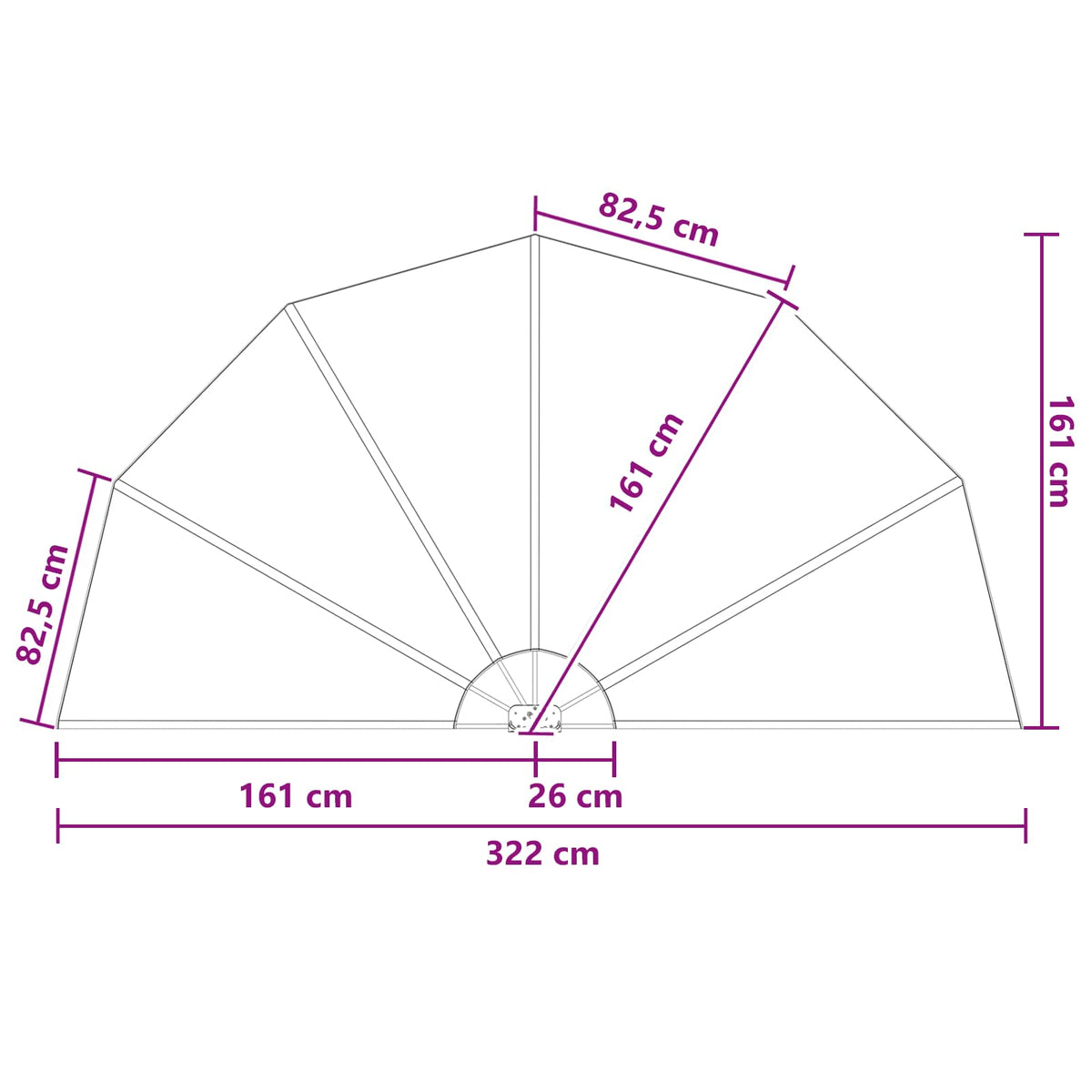 Schermo di Privacy per Balcone Ø 320 cm Poliestere Marrone | homemem39