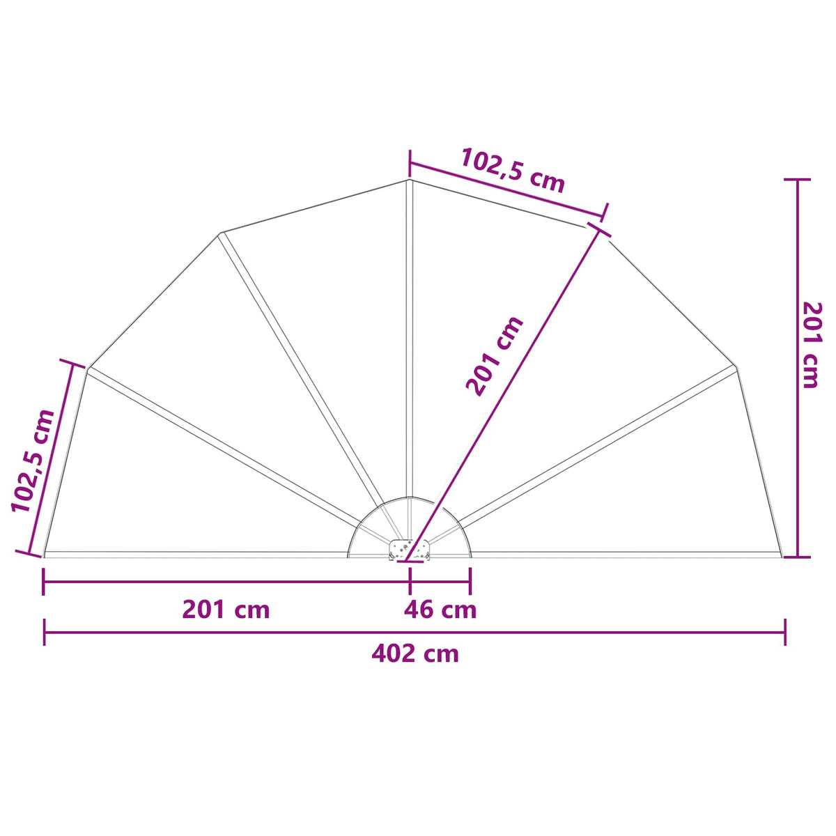 Schermo di Privacy per Balcone Ø 400 cm Poliestere Marrone | homemem39
