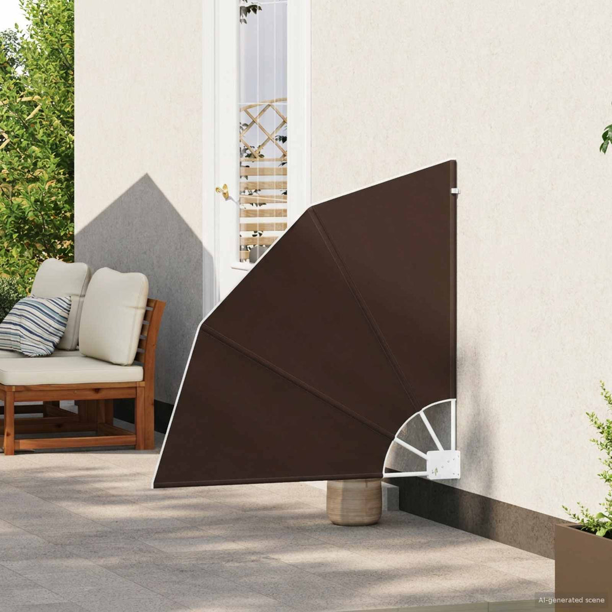 Schermo di Privacy per Balcone 115 x 115 cm Poliestere Marrone