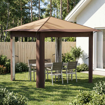 Gazebo senza Parete 2,6 x 2,6 m Beige e Marrone | homemem39