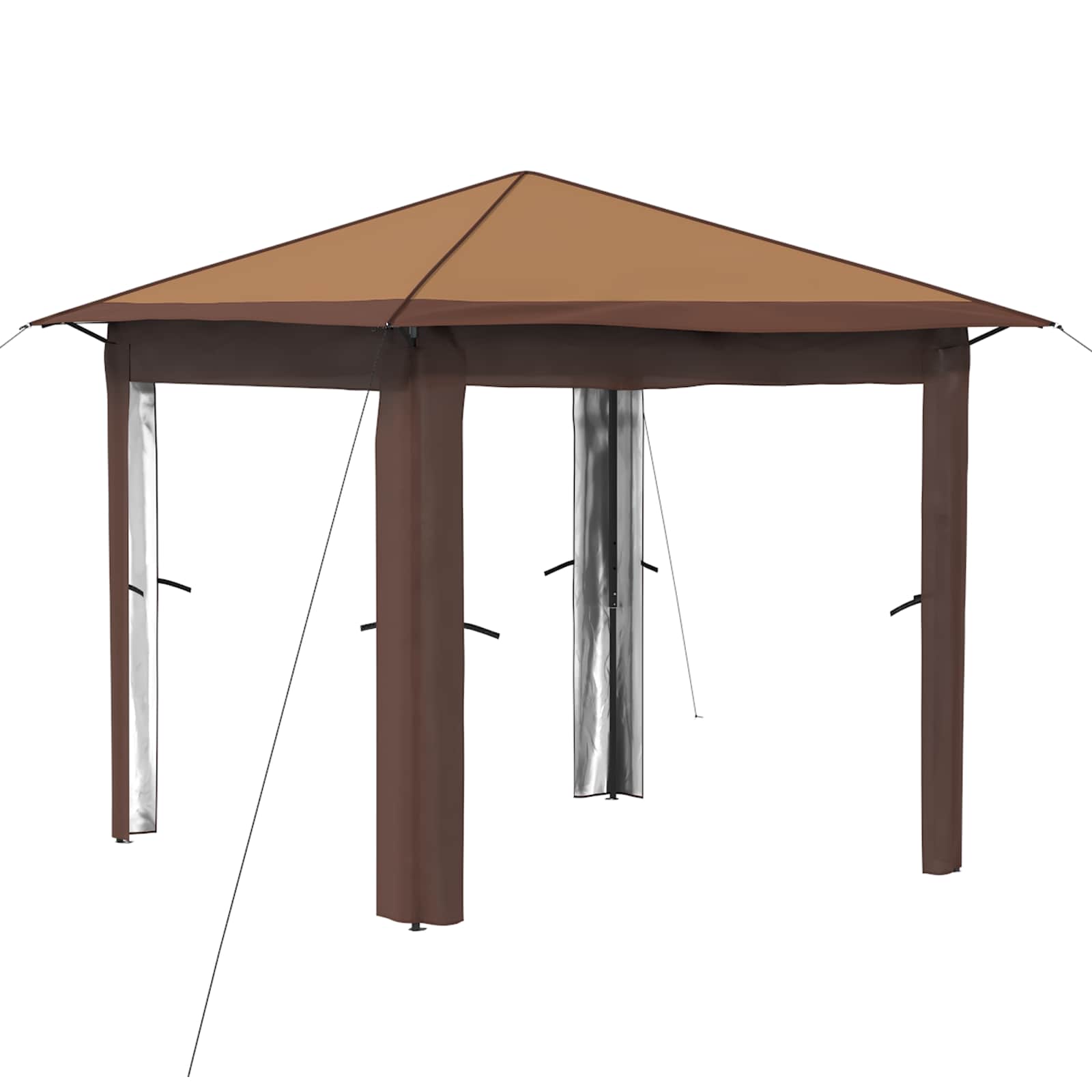Gazebo senza Parete 2,6 x 2,6 m Beige e Marrone | homemem39