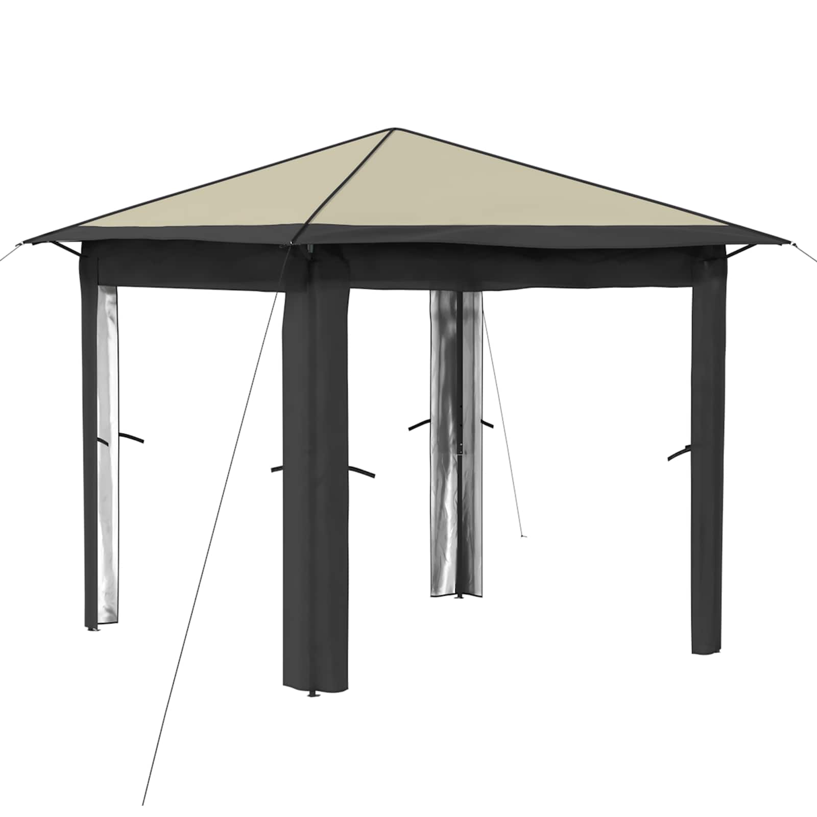 Gazebo senza Parete 2,6 x 2,6 m Crema e Antracite | homemem39