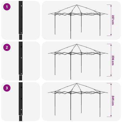 Gazebo con 4 Pareti 2,6 x 2,6 m Beige e Marrone | homemem39