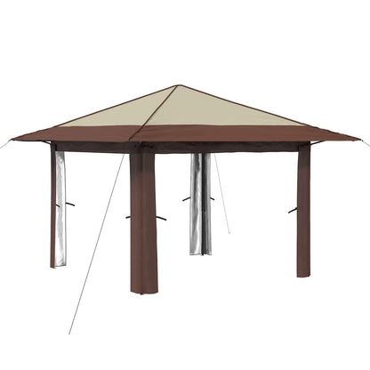 Gazebo senza Parete 3,3 x 3,3 m Crema e Marrone | homemem39