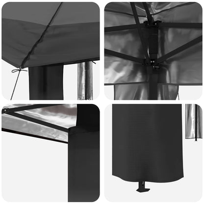 Gazebo senza Parete 3,3 x 3,3 m Grigio chiaro e Antracite | homemem39