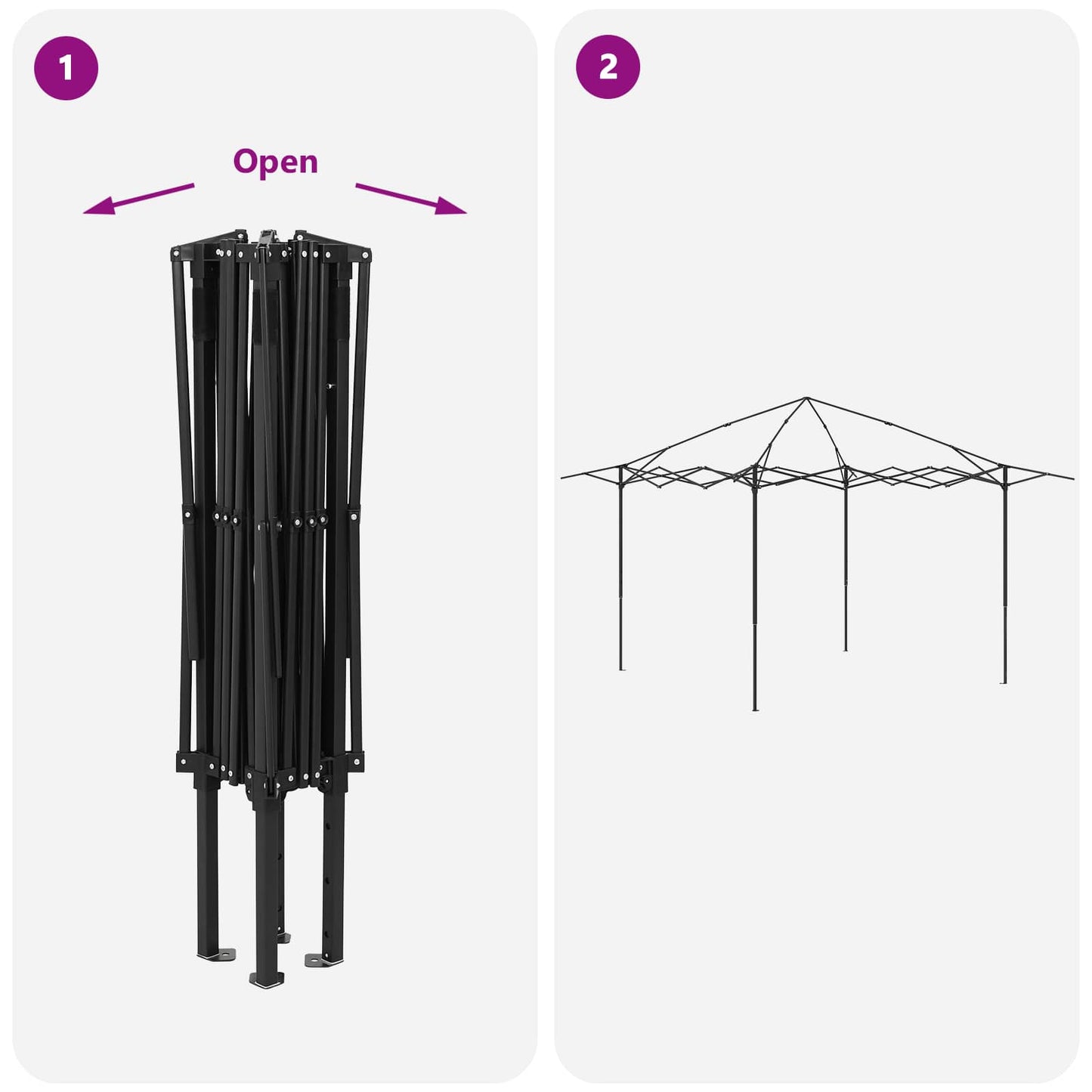Gazebo senza Parete 3,3 x 3,3 m Grigio chiaro e Antracite | homemem39