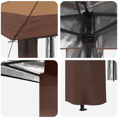 Gazebo senza Parete Laterale 4 x 4 m Beige e Marrone | homemem39
