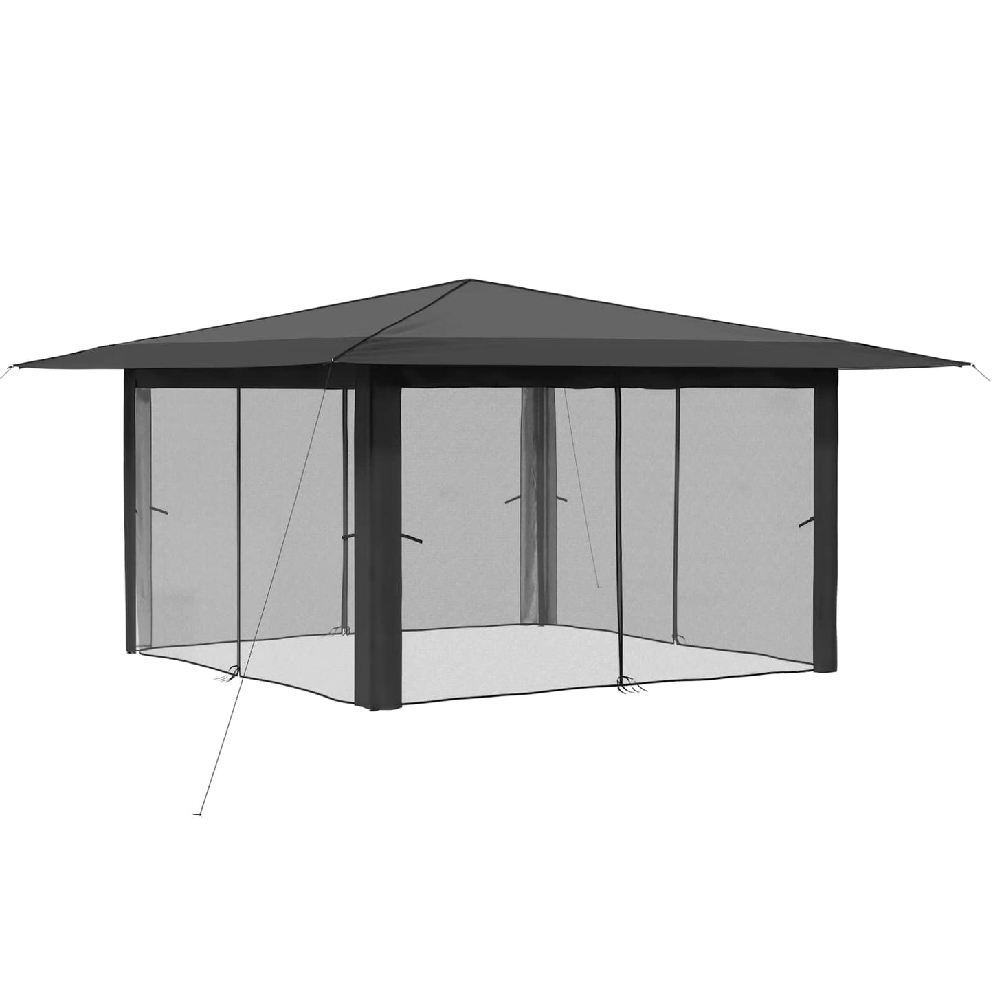 Gazebo con 4 Pareti Laterali 4 x 4 m Grigio chiaro e Antracite | homemem39